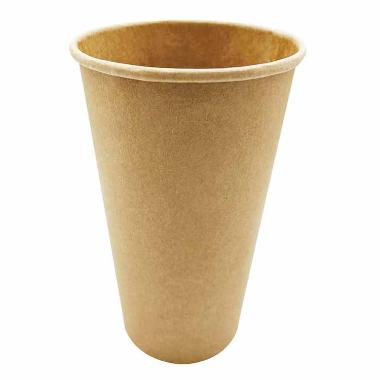 Kaffebæger Pap Ø90x137mm 40cl 16oz Single Wall Brun,50 stk/ps