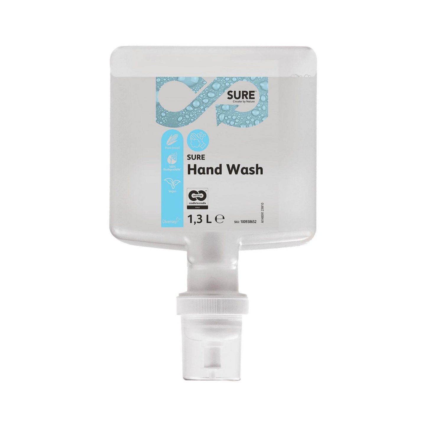 Håndsæbe Flydende SURE Hand Wash mild 1.3ltr med Parfume til dispenser,4 fl x 1,3 ltr/fl