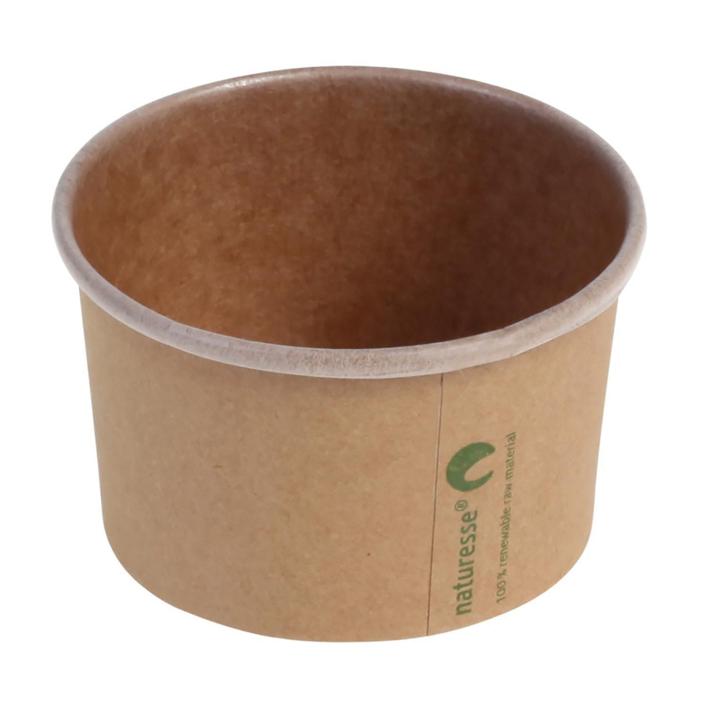 Isbæger 120ml 3 oz Ø75x45mm kraft pap PLA Brun,20 ps x 50 stk/krt