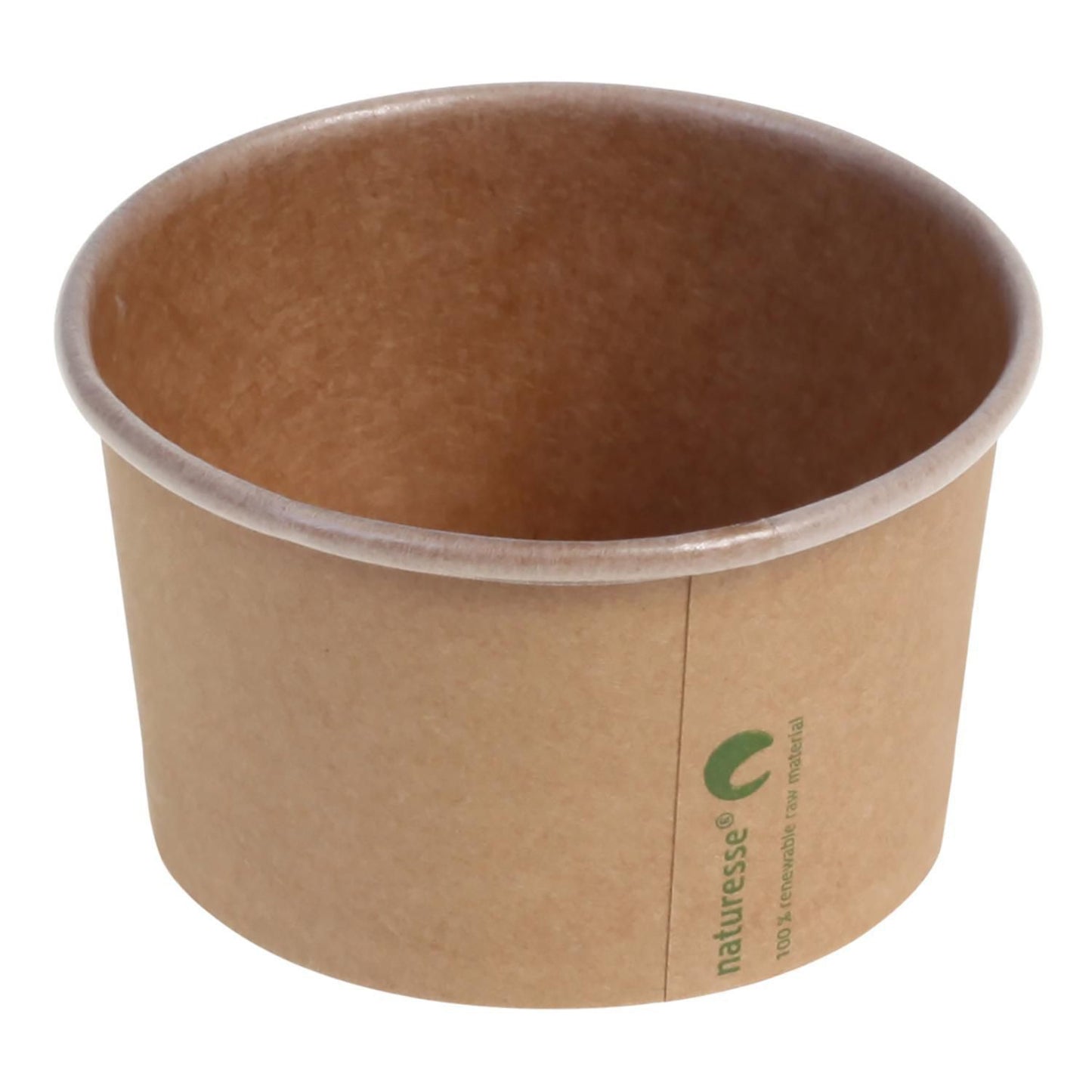 Isbæger 180ml 5 oz Ø85x52mm kraft pap PLA Brun,20 ps x 50 stk/krt