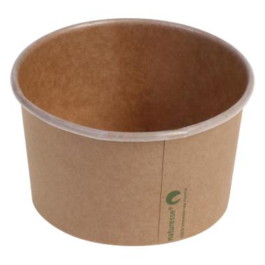 Isbæger 360 ml 12 oz Ø105x60 mm kraft pap PLA bionedbrydelig Brun,10 ps x 50 stk/krt