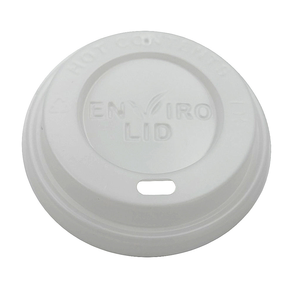 Drikkelåg CPLA Ø80xH20mm Til Kaffebæger Hvid Catersource,100 stk/ps