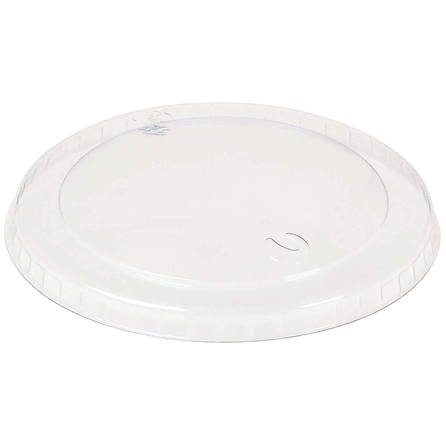 Plastlåg Ø96 mm Bionedbrydelig PLA Klar til isbæger 240 ml,15 ps x 50 stk/krt
