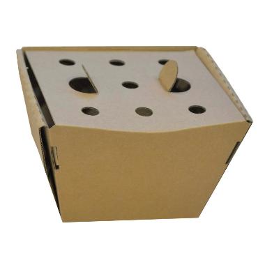 Pommes Frites Æske Ufoldet L93xB83xH87mm Pap med låg Brun,200 stk/krt