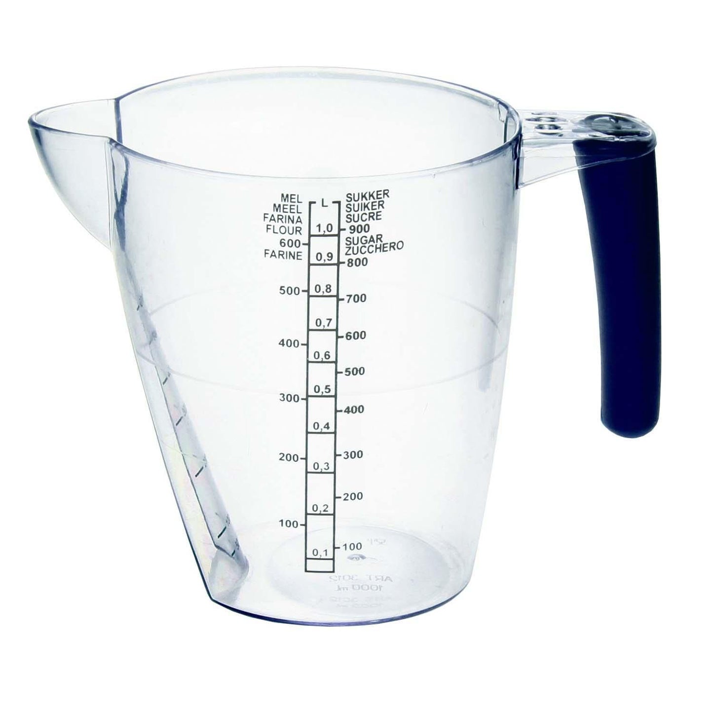 Målekande med hank 1 liter. SAN Klar,stk
