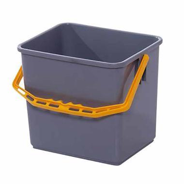 Spand 6 ltr med Hank Firkantet Grå/Gul,stk