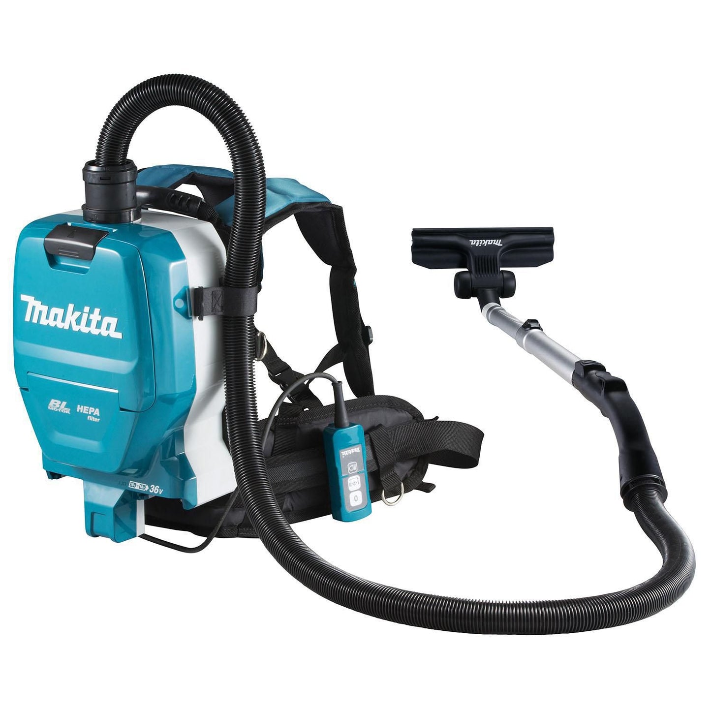 Støvsuger Rygstøvsuger Makita 2x18V 2ltr 4.5kg uden Pose/Lader/Batteri Blå,1 stk