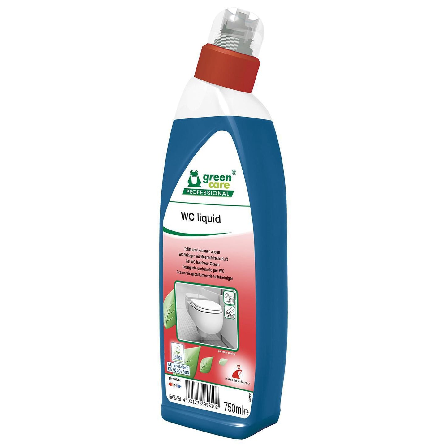 Toiletrens Flydende WC Liquid 750ml Ecolabel med Parfume Blå Surt,750 ml/fl