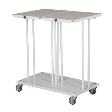 Affaldsstativ dobbelt med låg med bølje hvid til 110ltr,stk