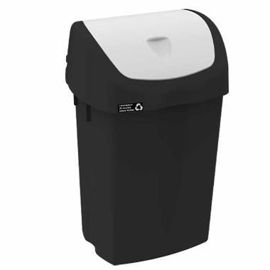 Affaldsbeholder Nordic Recycle 15 ltr Sort hvid vippelåg,stk