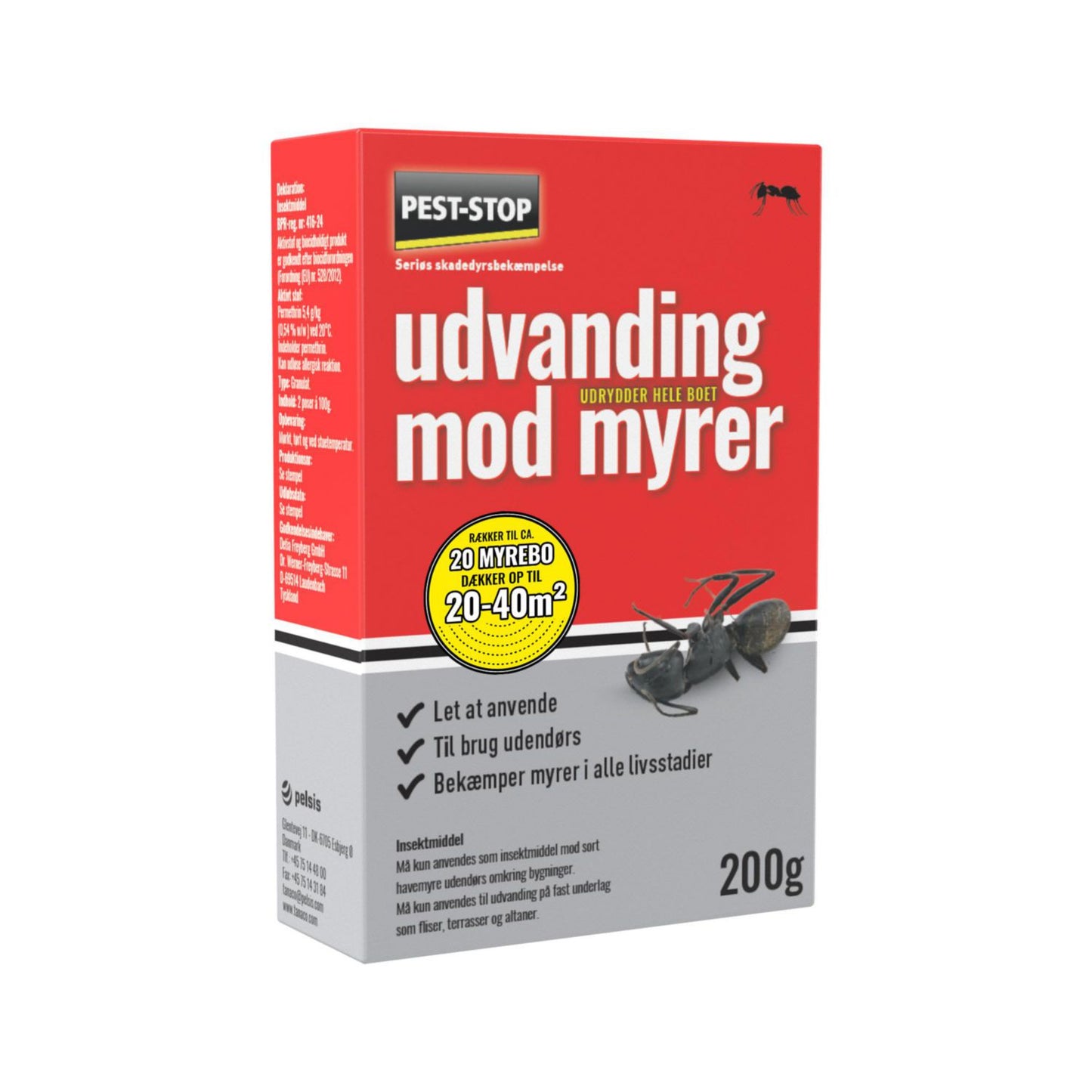 Insektbekæmpelse udvanding mod myrer Pest-Stop 200g til udendørs brug,0,2 kg/pk