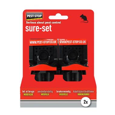 Skadedyrsbekæmpelse Pest-Stop Sure-set musefælde plast sort 2 stk,2 stk/pk