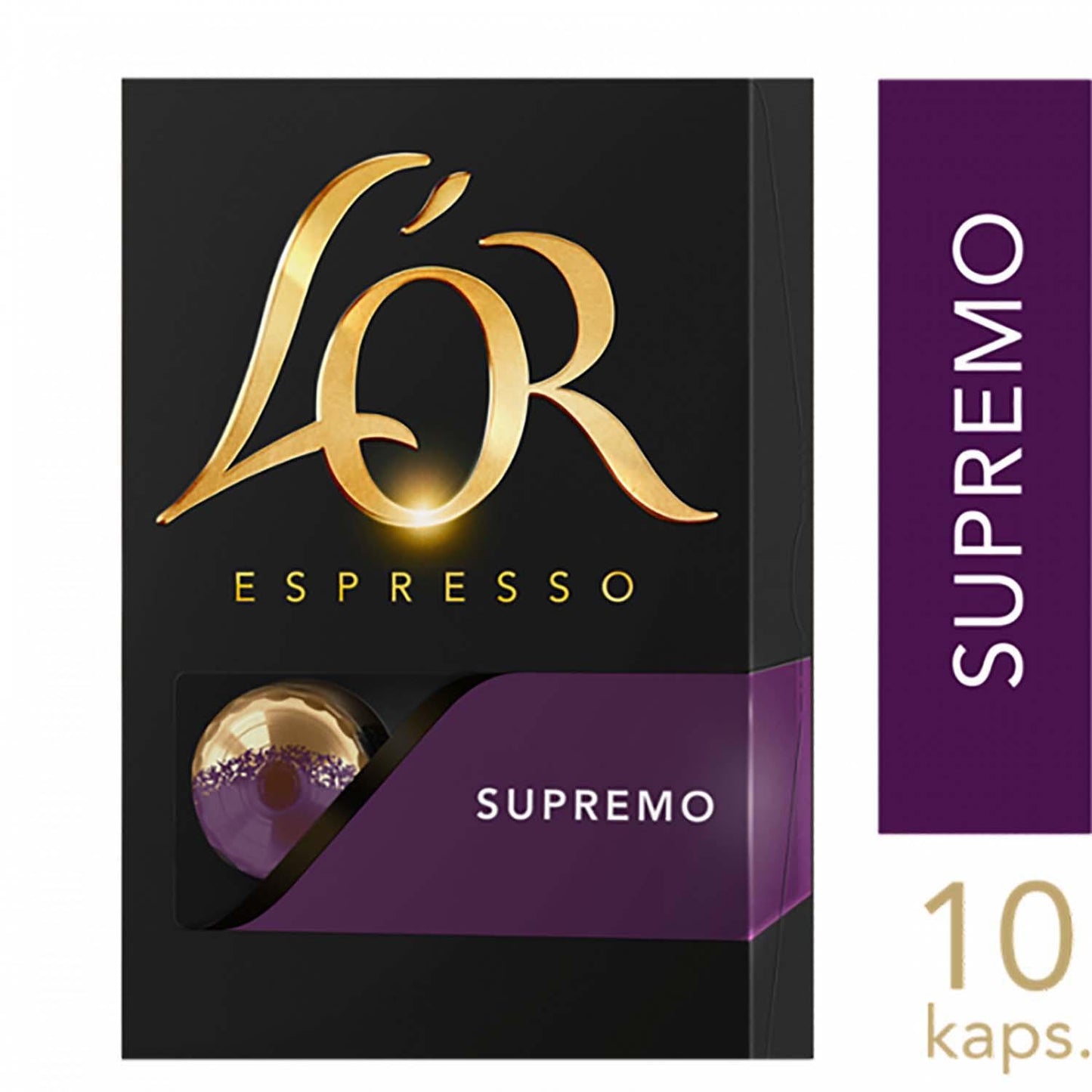 Kaffekapsel L'OR Lungo Supremo Styrke 10,10 æsk x 10 stk/krt