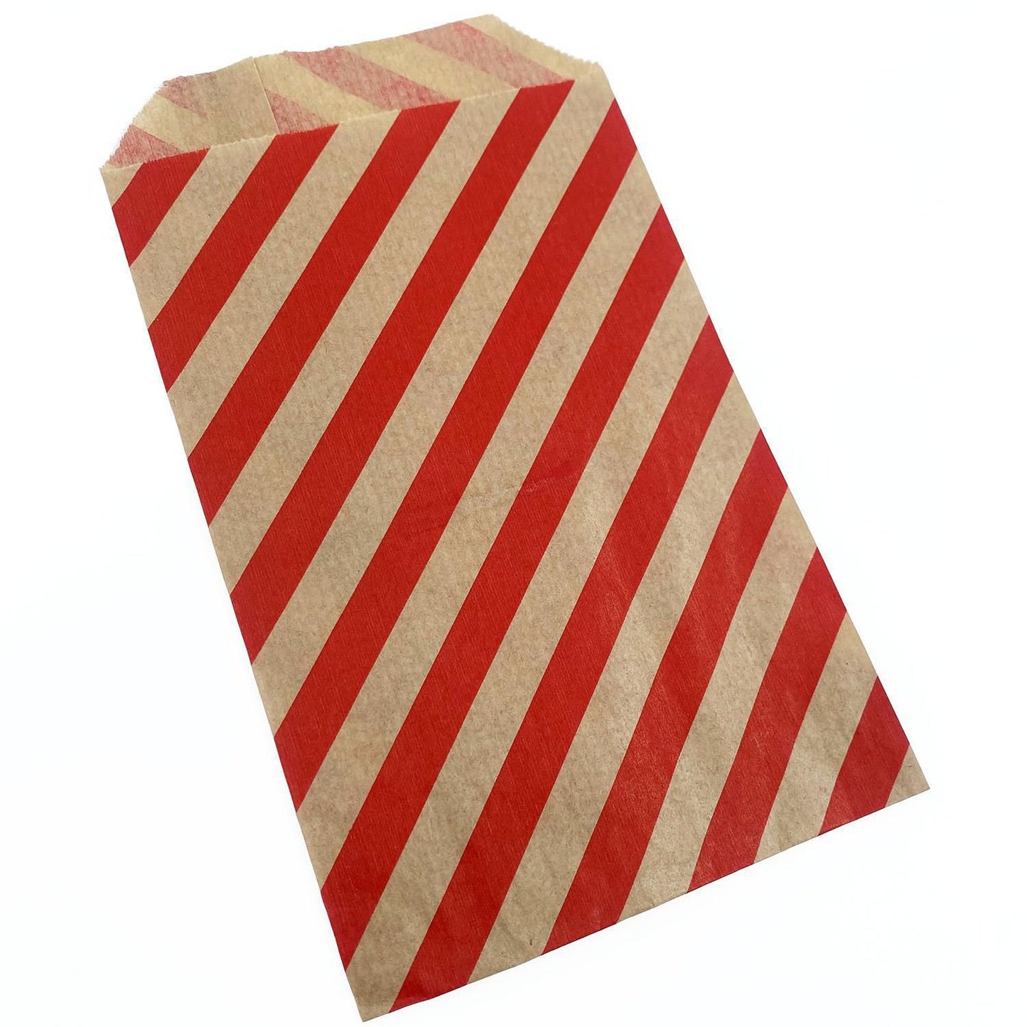 Konfektpose 117-3 100x160 mm brun kraft Rødstribet,1000 stk/krt