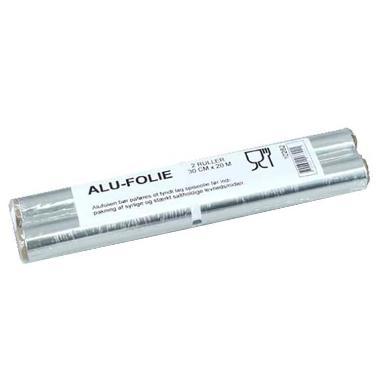 Alufolie, 20m x 29cm, sølv, 2x20m, i PE folie