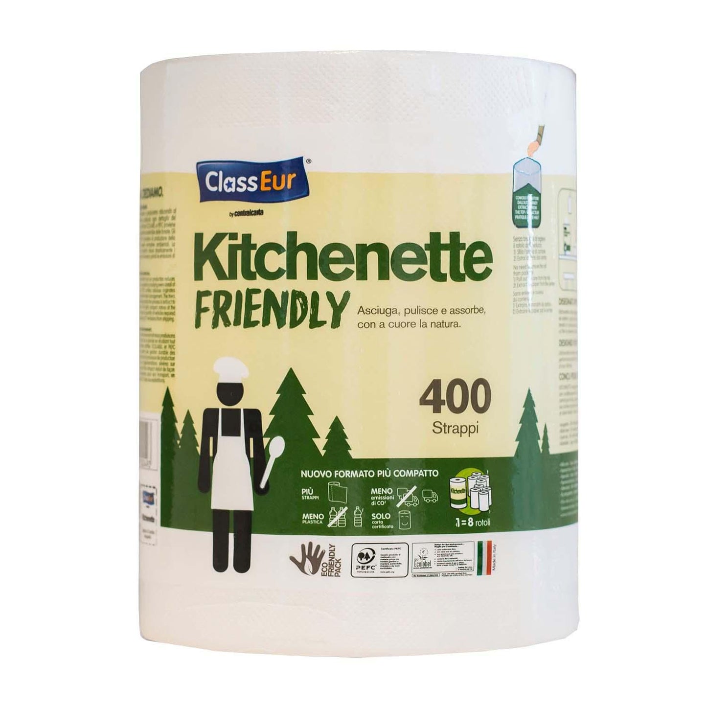 Køkkenrulle Maxi 2-lag Ø17cm L92mxB22cm Nyfiber Hvid,6 rl/krt