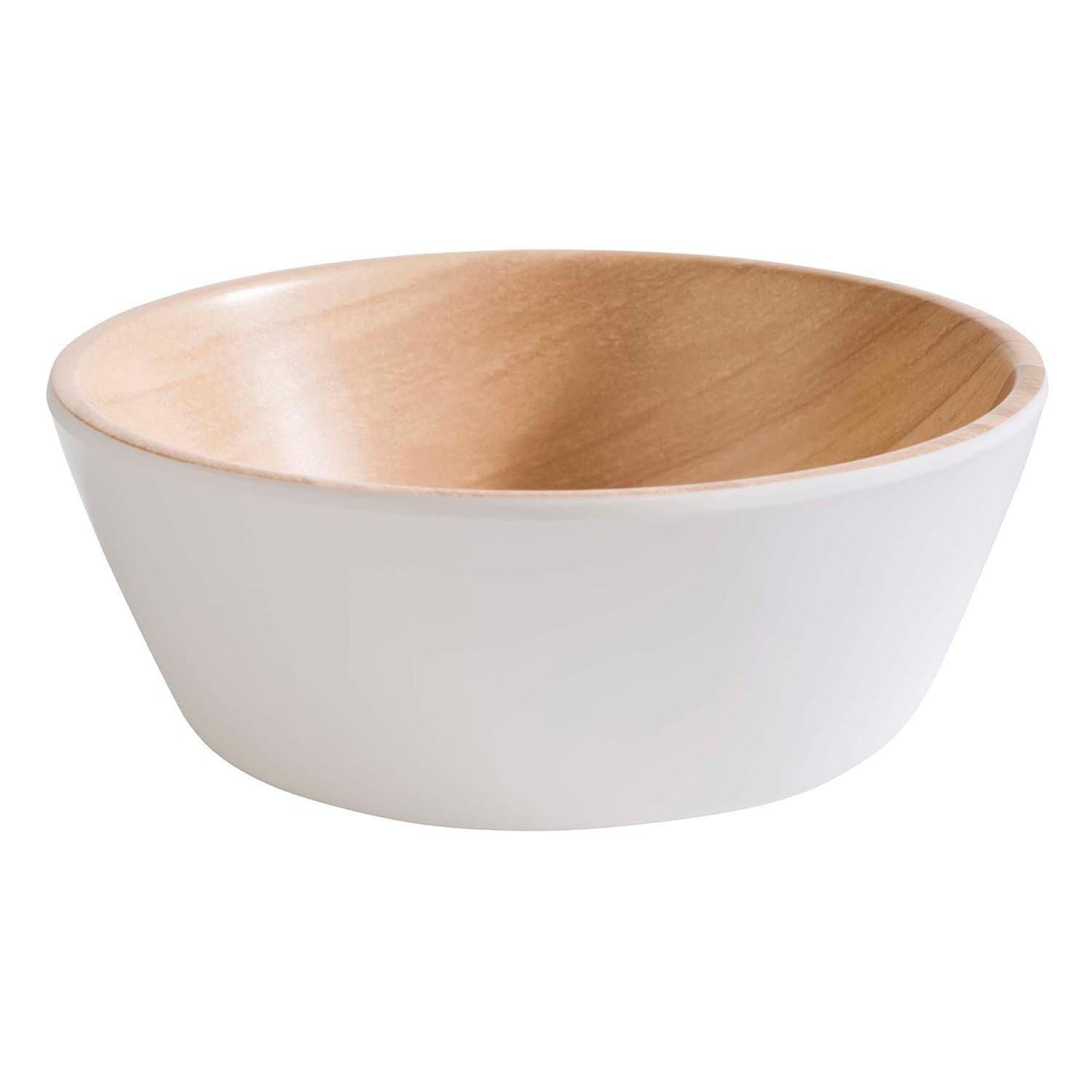 Skål Frida 0.25 ltr Ø12.5x4.5 cm Melamin Hvid/Trælook,stk