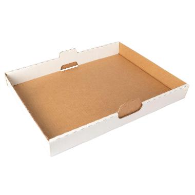 Transportæske 432x301x47xmm Brun/hvid neutral passer til ½ kagemand,25 stk/krt