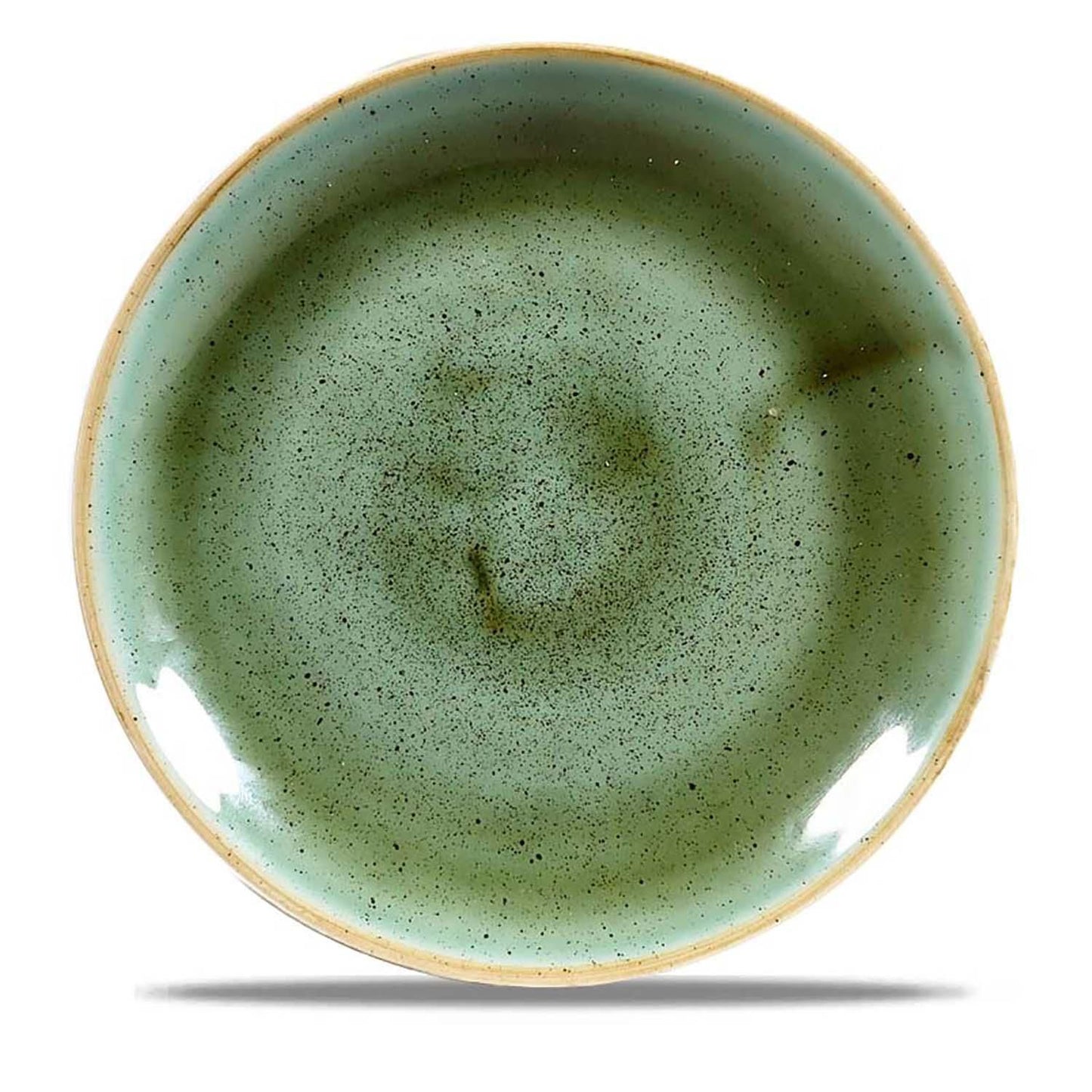 Tallerken Coupe Stonecast Ø16.5 cm Porcelæn Salturt Grøn,12 stk/krt