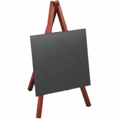 Skilt Securit Mini staffeli 24.4x15x4.5 cm med Hvid tuschpen Mahogni,3 stk/ps
