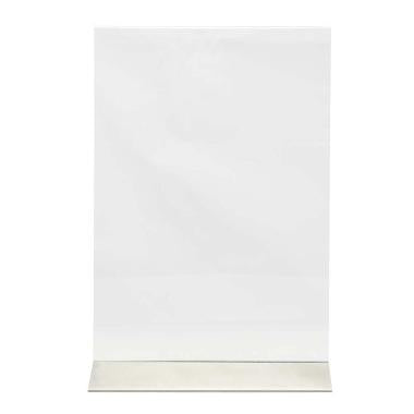 Skilt A4 Vertikalt Securit Akryl med fod af rustfri stål Klar,stk