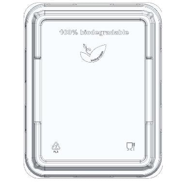 Plastlåg 227x178x22 mm PLA klar til bakker af træfibermasse,270 stk/krt