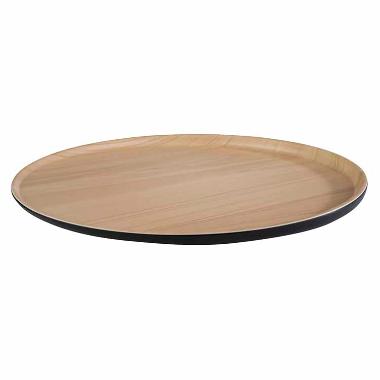 Fad Frida Lock Ø31.5x2.5 cm Rund Melamin Sort/Trælook,stk