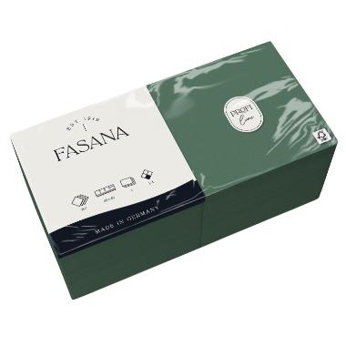 Middagsserviet, 1/4 Fold, 3-lags, 40x40, Mørkegrøn, Fasana ( 250 stk )