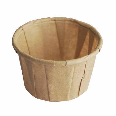 Dressingbæger papir 60 ml 2 oz rund plisseret brun,20 ps x 250 stk/krt