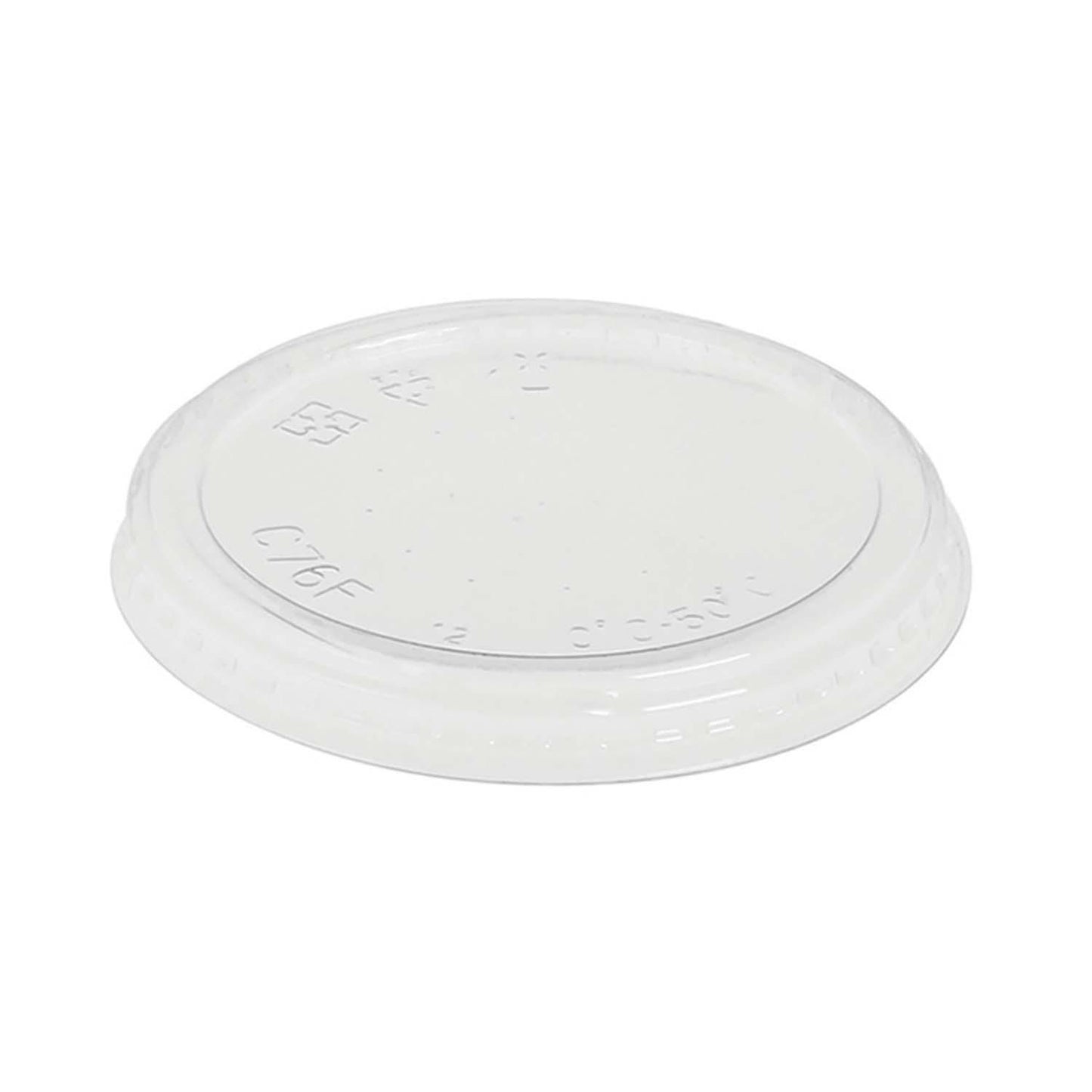 Plastlåg Ø76 mm Bionedbrydelig PLA Klar til dressingbæger til 115988,20 ps x 50 stk/krt