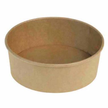 Salatskål Catersource rund 750ml Ø148mmx61mm brun kraft med PE,50 stk/ps