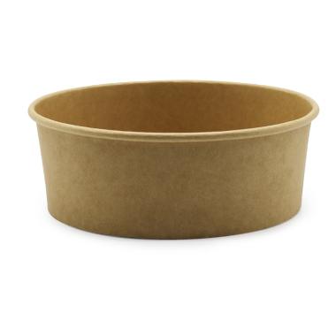 Salatskål Catersource rund 1300ml Ø185mmx70mm brun kraft med PE,50 stk/ps