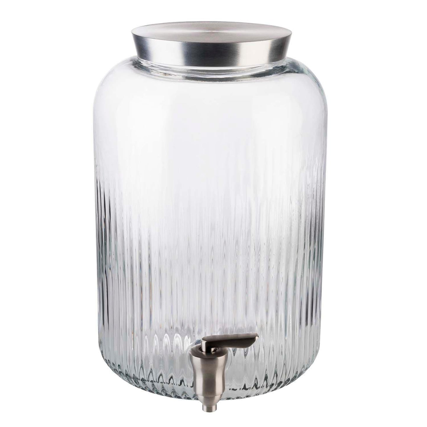 Glasbeholder 7 ltr Ø20xH30.5 cm Glas og rustfri stål taphane,1 stk/pk