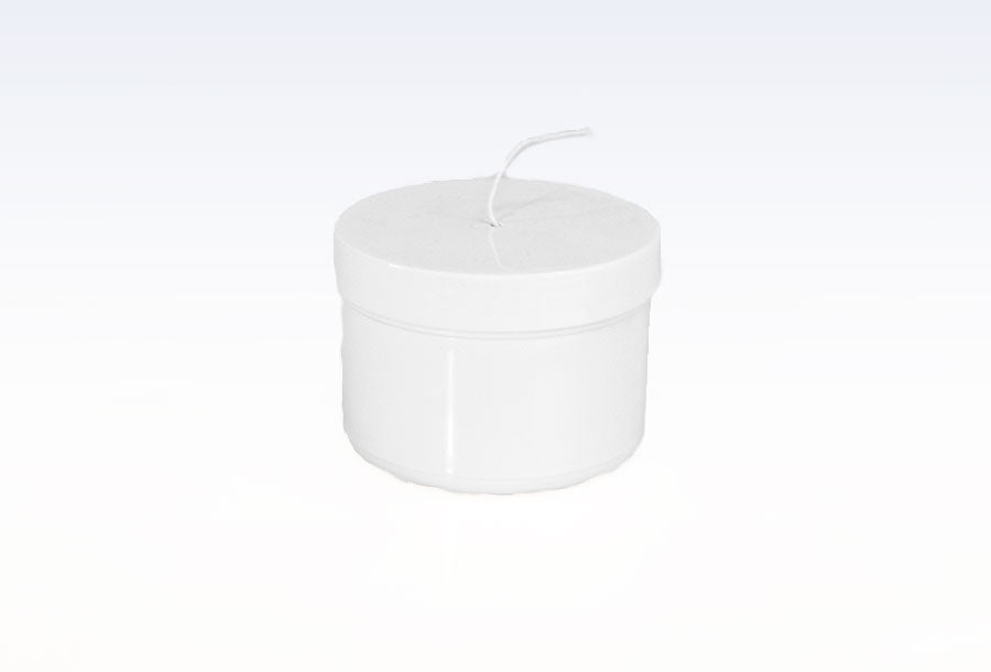 Snøregarn Drug Twine 3/14 50g ca. 115m Hvid Poleret/Bleget hør i plastdåse,50 gr/ds