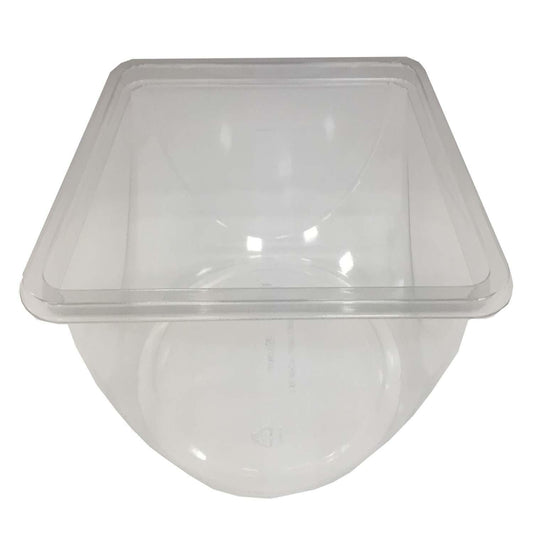 Bowle skål kvadratisk 180x180x70 mm høj APET klar,368 stk/krt