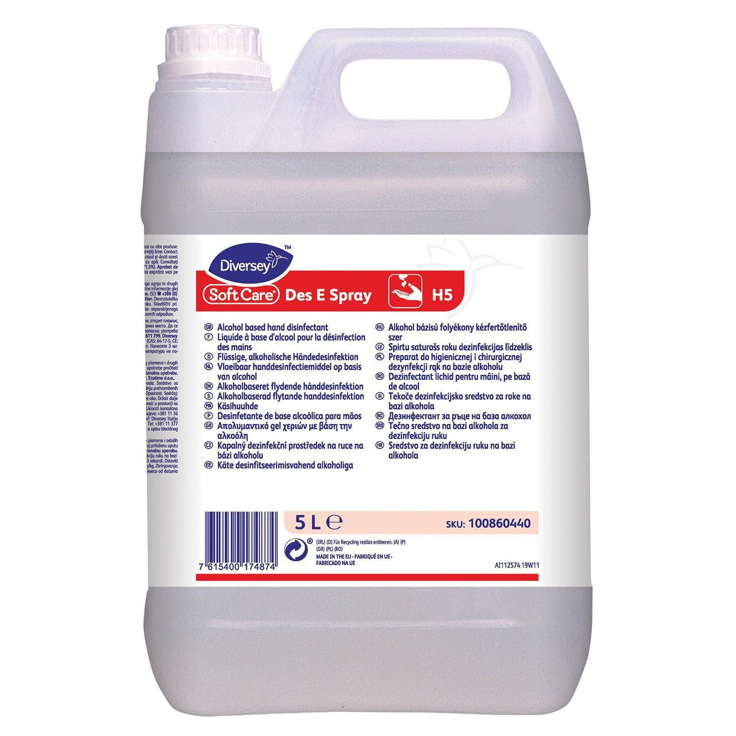 Hånddesinfektion Flydende Soft Care Des E Spray H5 5ltr m 68% Ethanol u Parfume,2 dnk x 5 ltr/krt