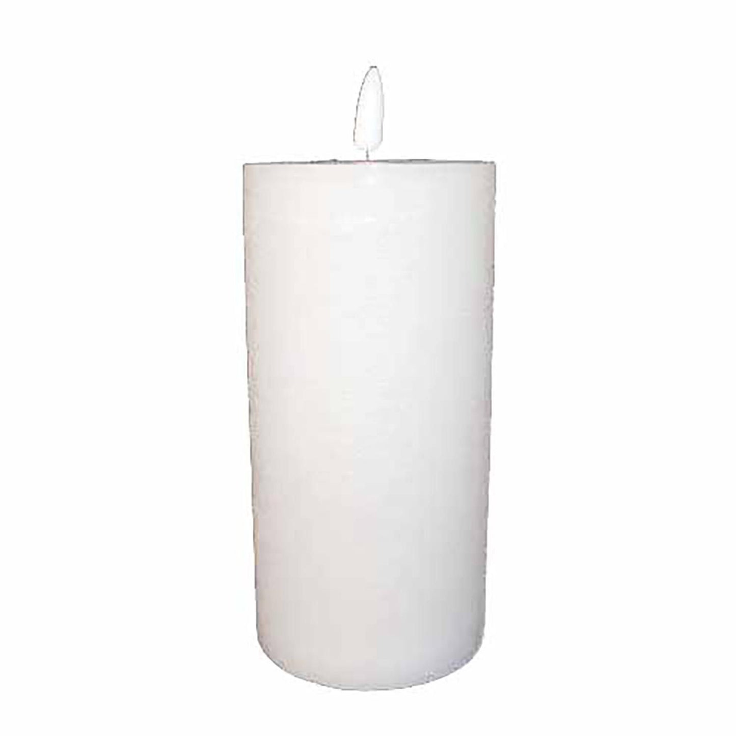 LED bloklys 7.5x12 cm med 3D flamme Hvid,1 stk