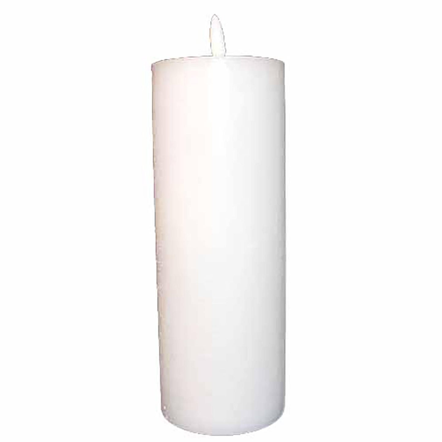 LED bloklys 7.5x20 cm med  3D flamme Hvid,stk