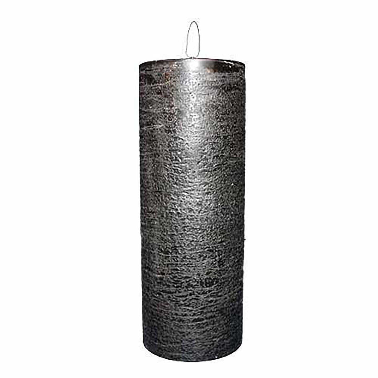 LED bloklys 7.5x20 cm med  3D flamme Sort,stk
