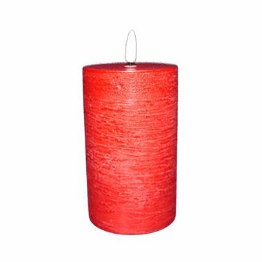 LED bloklys 7.5x12 cm med 3D flamme Rød,stk