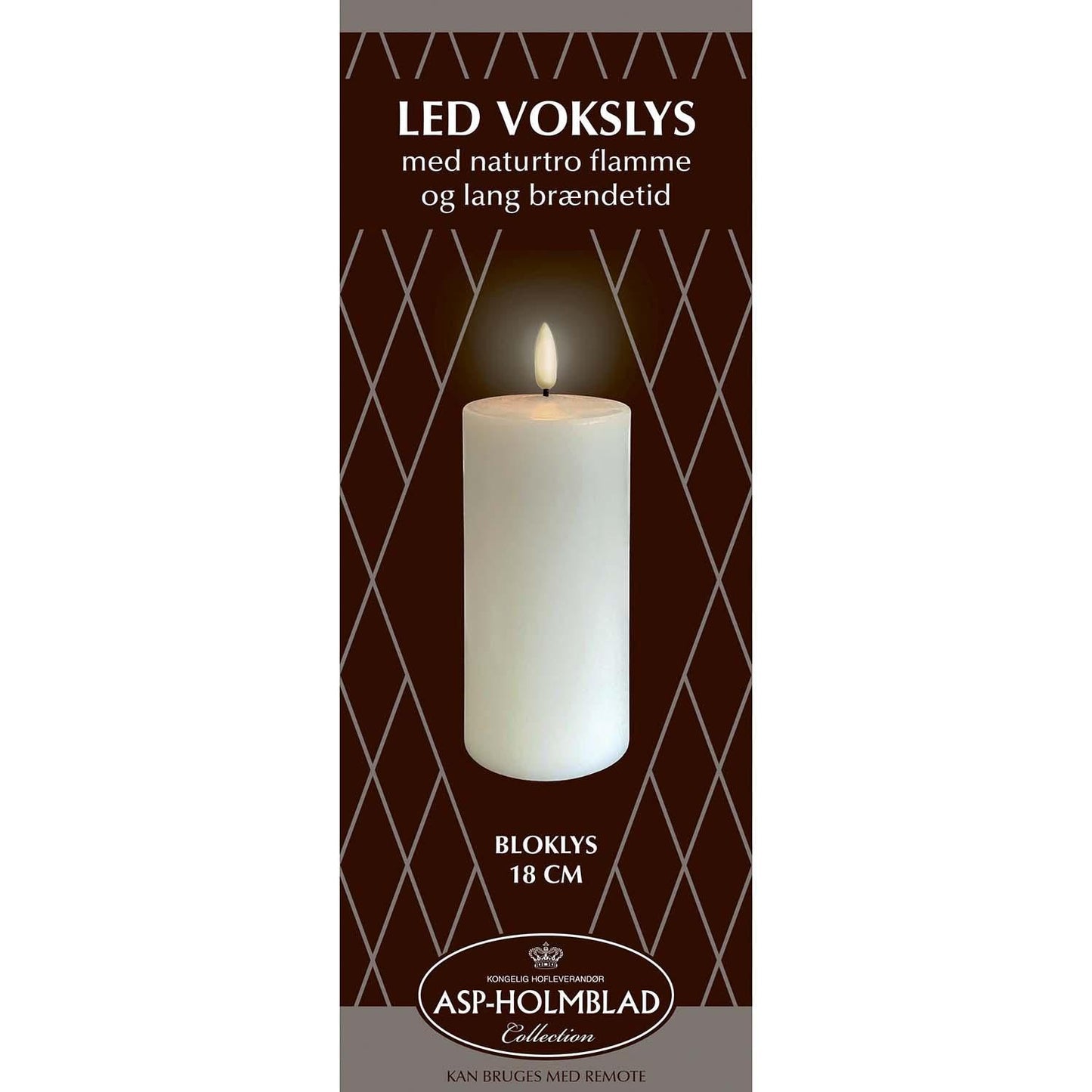 LED lys Asp-Holmblad Bloklys 7.8x18 cm Hvid,stk