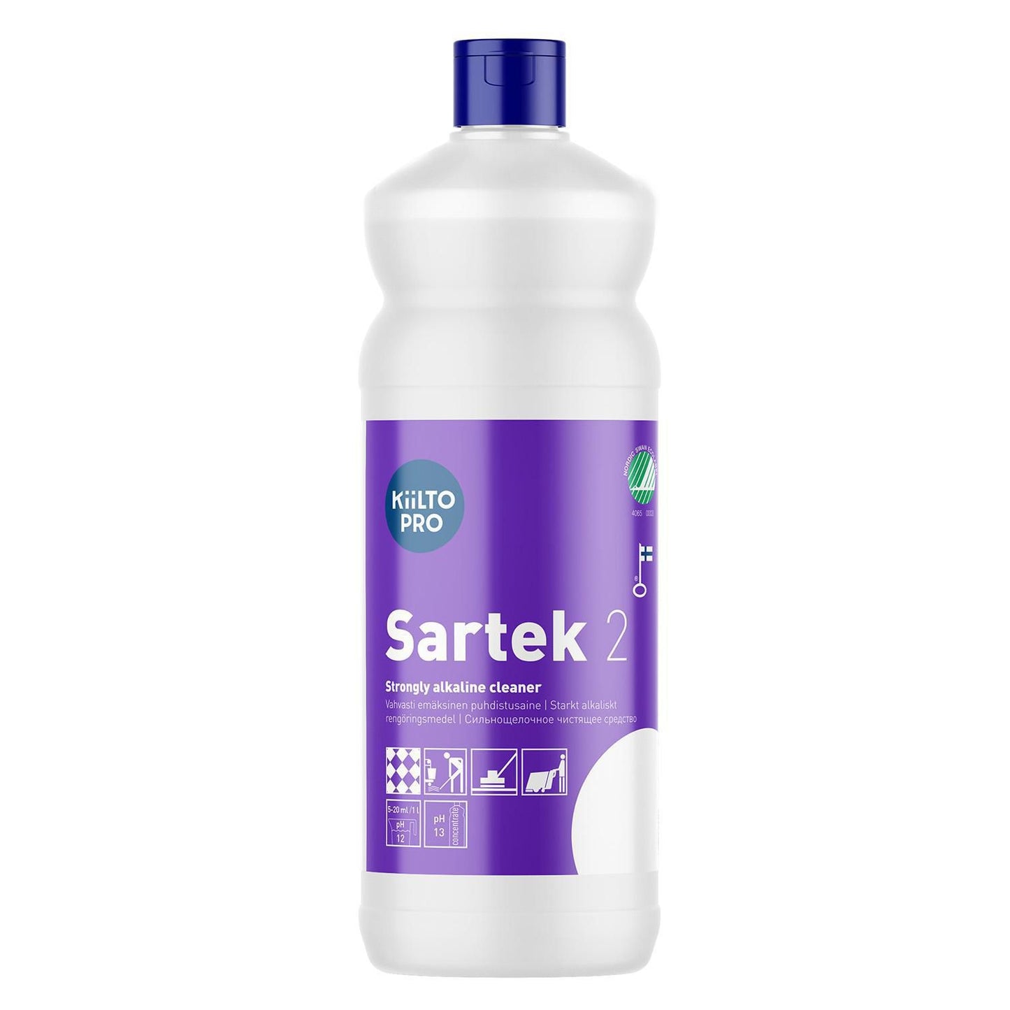 Grundrengøring Gulv Kiilto Sartek 2 1ltr Svanemærket uden Parfume Manuel/Maskine,1 ltr/fl