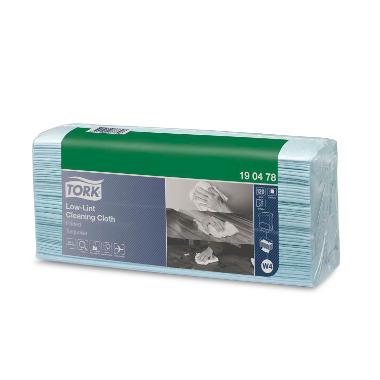 Aftørringsklud Tork Sensitiv W4 1-lag 425x355 mm Toppak Blå,5 pk x 120 stk/krt