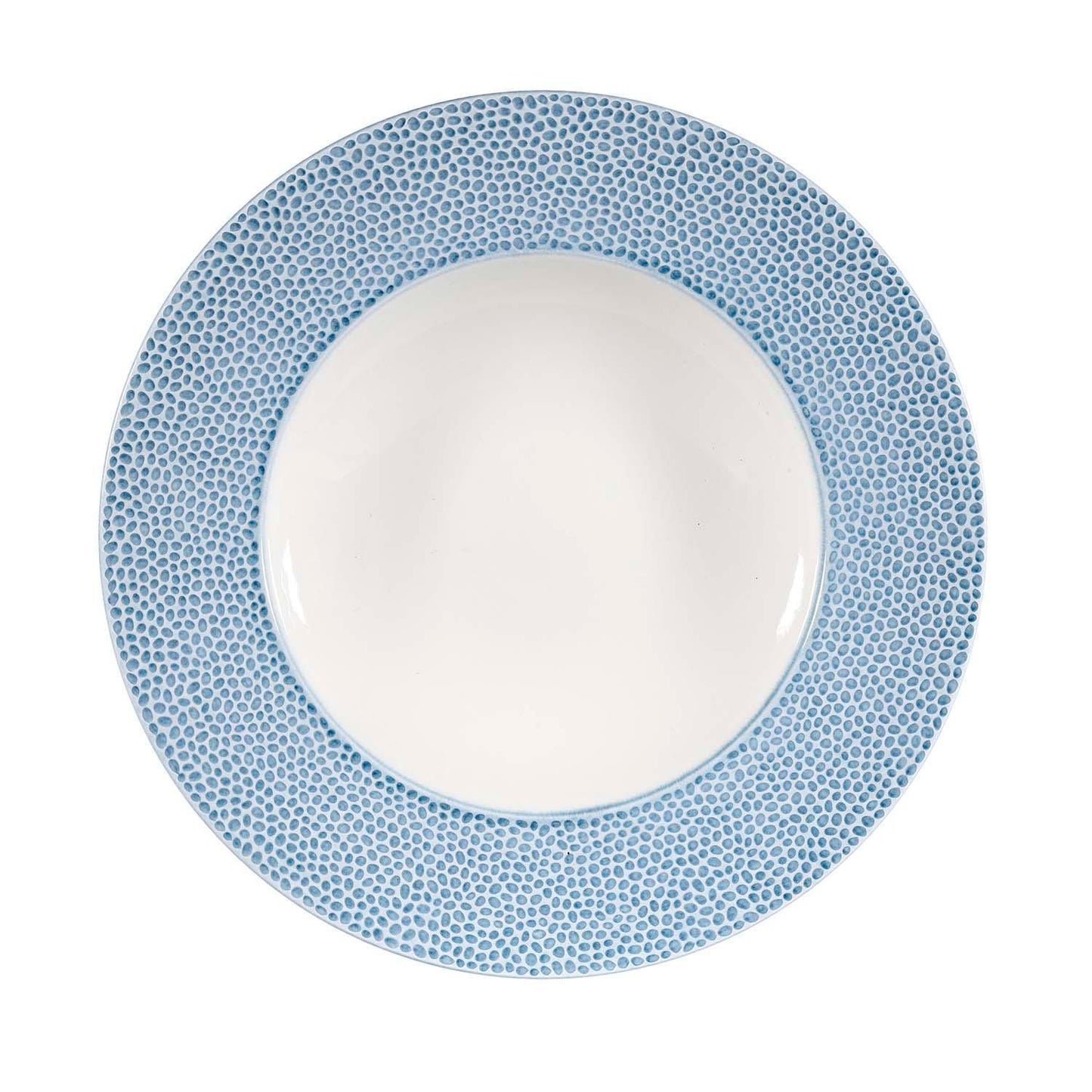 Skål ISLA 46.8 cl Ø28x3.7 cm Bred fane Porcelæn Blå,12 stk/krt