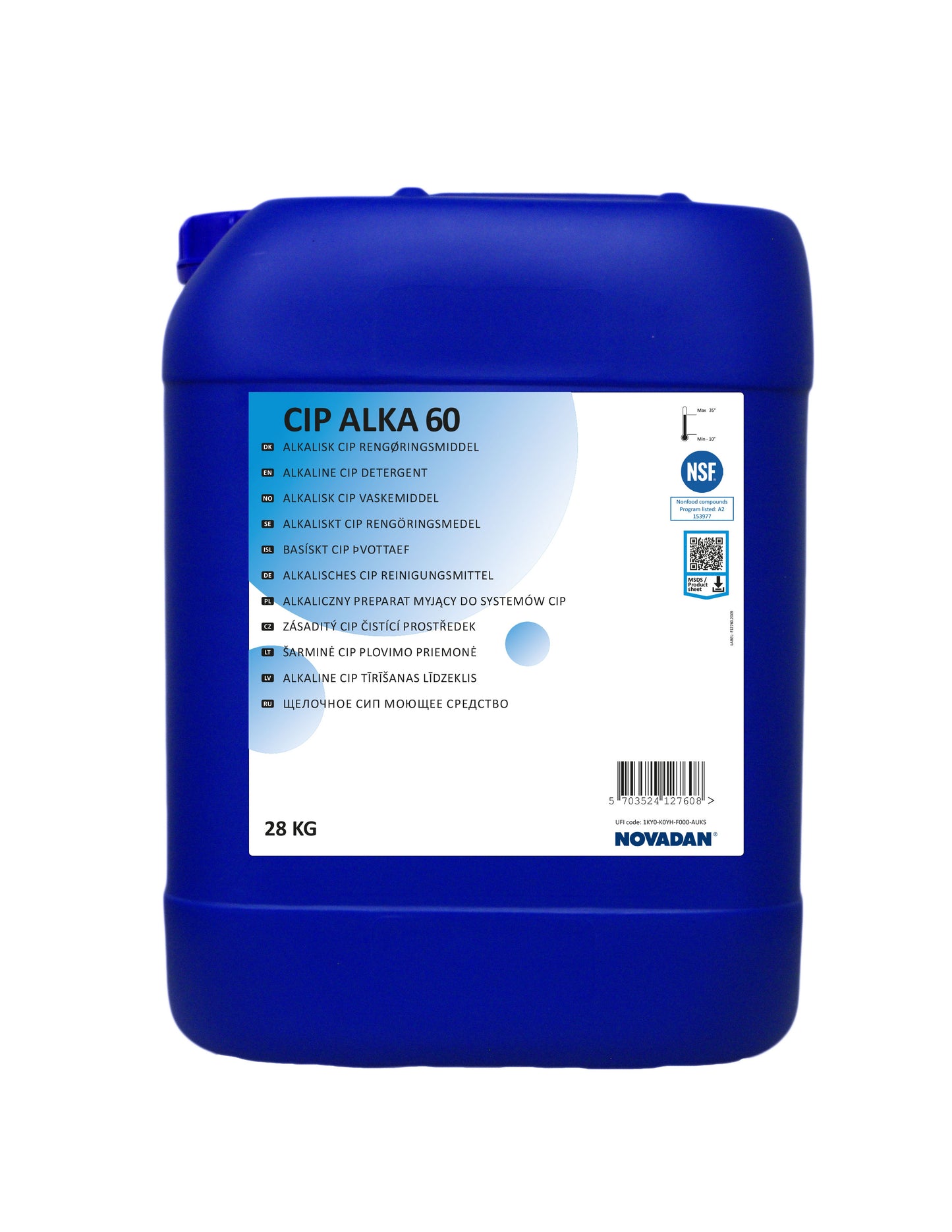 Skumrengøring CIP Alka 60 Stærk Alkalisk til CIP Rengøring/Røgovne 20 ltr,20 ltr/dnk