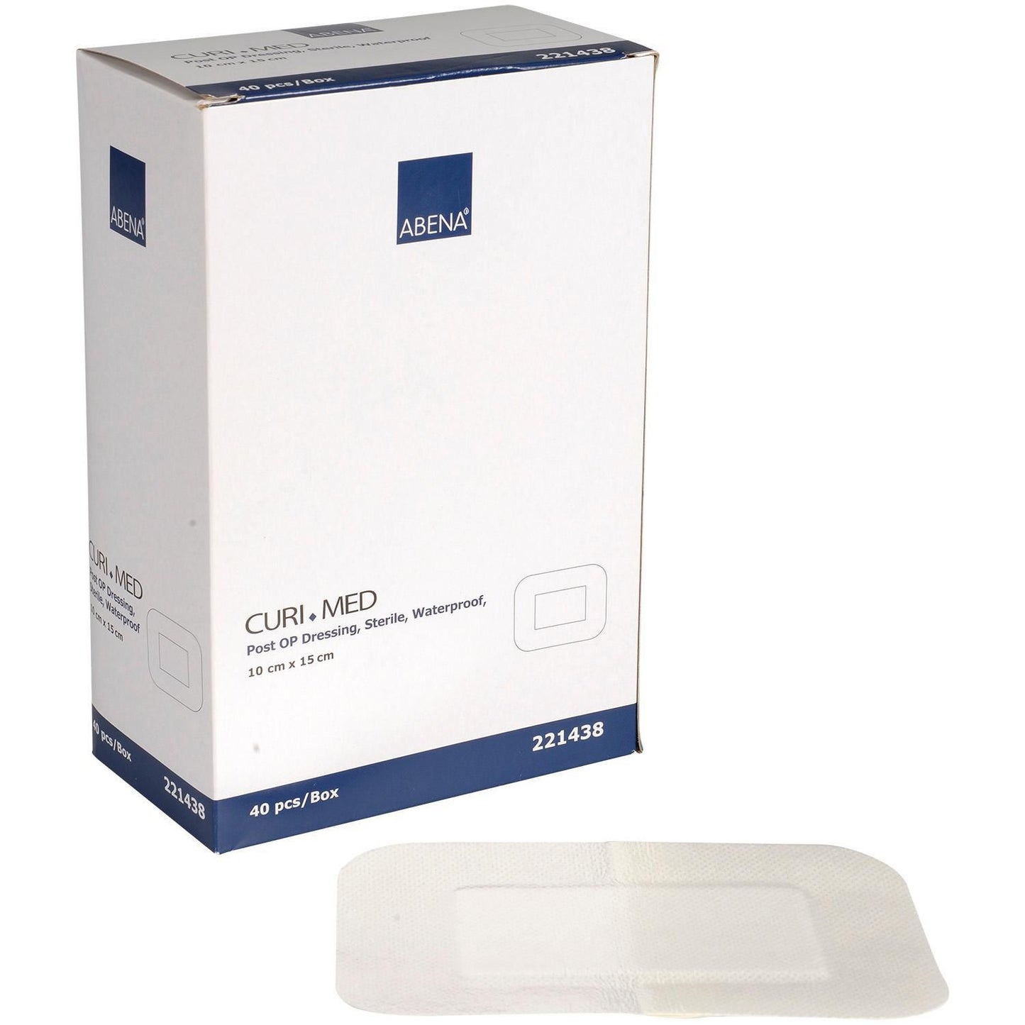 Plaster Post-OP forbinding væsketæt Abena Curi-Med 10x15cm steril Hvid,40 stk/pk