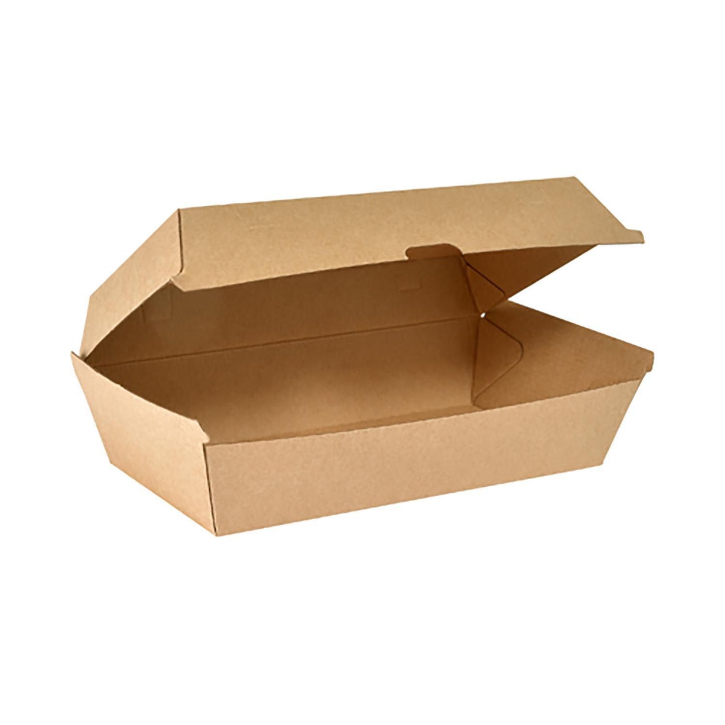 Bakke boks med hængslet låg 1100 ml pap/pla kraft Brun,4 pk x 45 stk/krt