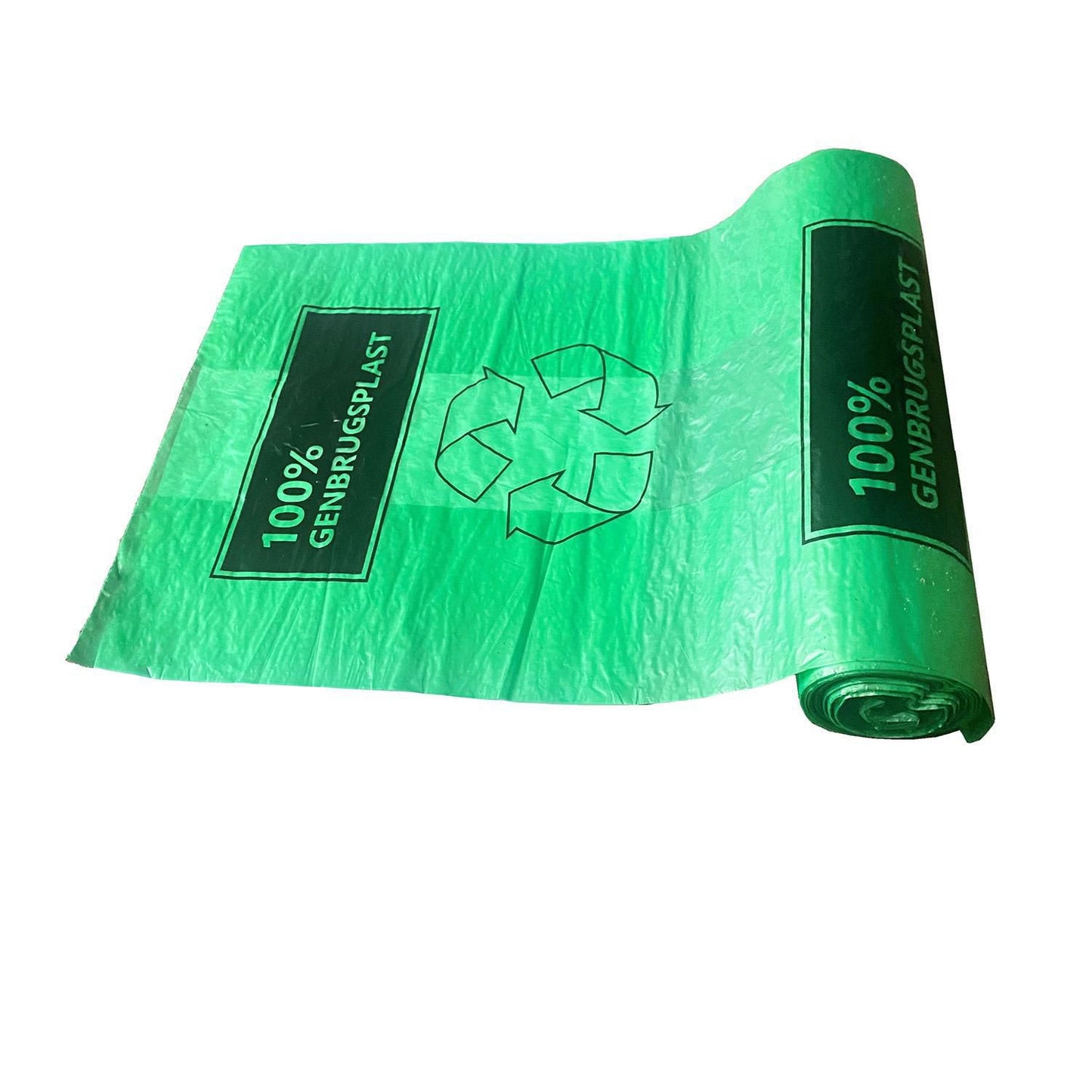 Spandepose Catersource 40ltr B600xL600mm 15my MDPE med Fals Grøn 100% genbrug,15 rl x 50 stk/krt