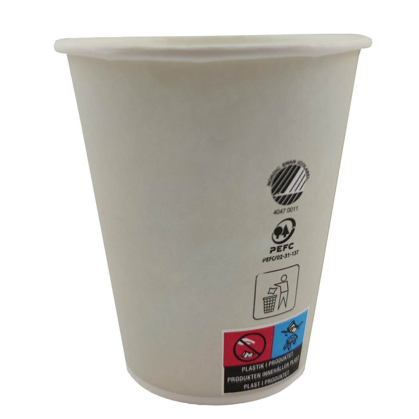 Kaffebæger Catersource 30 cl 12 oz Ø90 mm Svanemærket Pap/PE Hvid,75 stk/ps