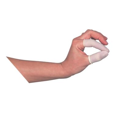 Fingerbeskyttelseshætte str L latex,100 stk/pk